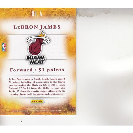 LeBRON JAMES SCORERS INC BRILLIAMNCE 2013 AUTOGRAPHED MIAMI HEAT WORLD CHAMPION