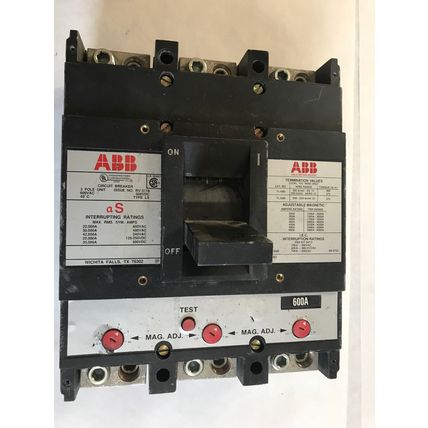 ABB TL1400,ABB LS,ABB TL1600,CIRCUIT BREAKER,3 POLE 600A 600vAC 125/250vDC,SA