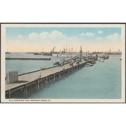 Old Dominion Pier, Newport News, Virginia, 1917 - Louis Kaufmann Postcard