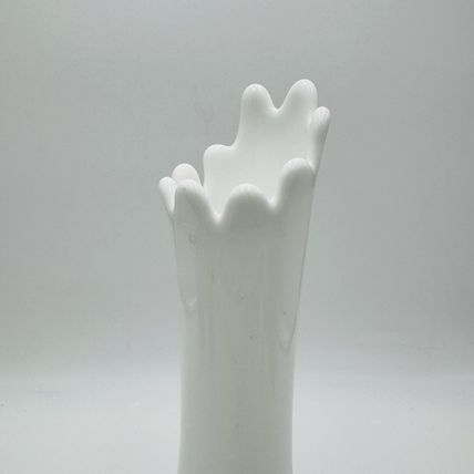 Fenton Art Hobnail White Milk Glass Pedestal Swung Vase 13 3/4" Vintage Retro