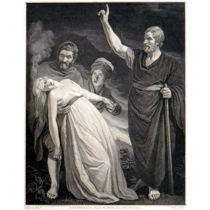 PAUL EXPELLING THE EVIL SPIRIT FROM THE DAMSEL OF PHILIPPI 1795 ETCHING