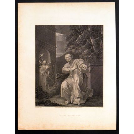 PETER’S REPENTANCE 1799 Jean Marie Delattre - Joseph Barney ANTIQUE ETCHING