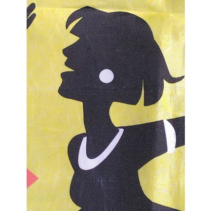 Vintage American Greetings Outdoor Yellow Flag Dancing New Year Party 42 Inches