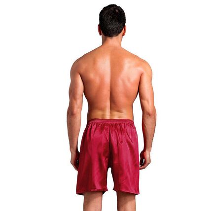 Men Satin Shorts Boxer Loose Fit Pajamas Trunks Sleepwear Underwear Pants