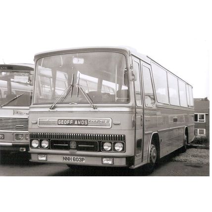 Black & White Photograph of Geoff Amos Coaches Ltd. of Eydon - NNH 603P