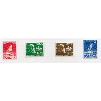 NORWAY 1941 SHIPWRECKS RESCUE FUND COLIN ARCHER SOCIETY SET COMPLETE MINT MH