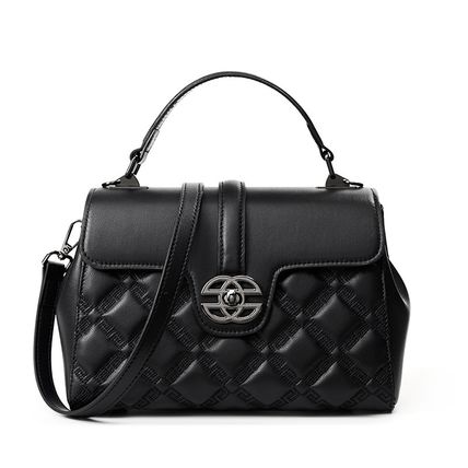 Genuine Leather Women Shoulder Handbags Leather Tote Bag Black