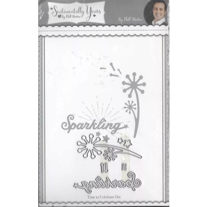 Phill Martin. Time to Celebrate Die, Stamps & Embossing Folder. Die Cutting