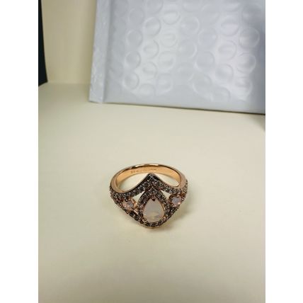 Bomb Party Sz8 Revealed BP Ring Fashion Jewelry RBP White Agate Rose Gold P