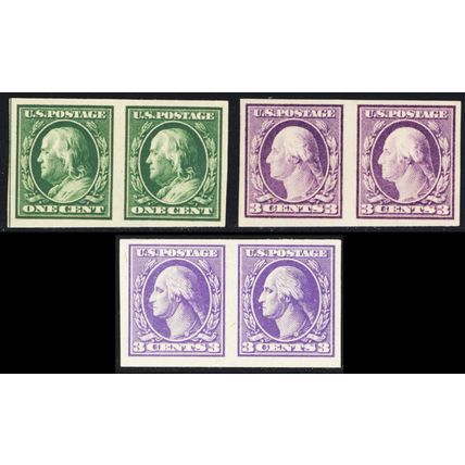 383, 483, 535, Mint VF NH Imperforate Pairs SCV $98.50 * Stuart Katz