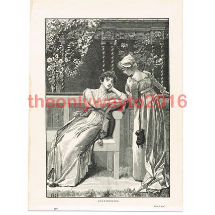 Confidences, Victorian Art, Book Illustration (Print), c1887