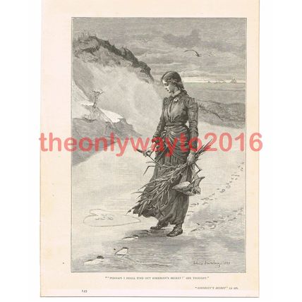 Somebodies Secret, E Sainsbury, Victorian Art, Book Illustration (Print), c1887