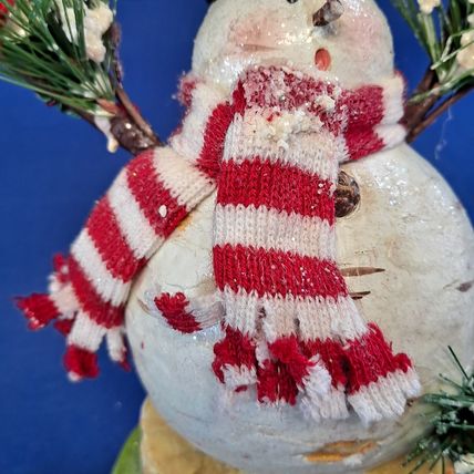 SNOWMAN Christmas STOCKING HOLDER Mantel Hanger Hook Resin Cast Iron Snow