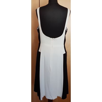 FRENCH CONNECTION Black & White Slimming Panels Dress Size 16 UK