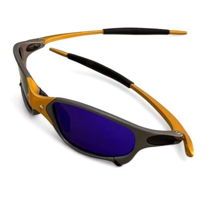 X-Metal Juliet 24k Gold Sunglasses Dark Blue lenses