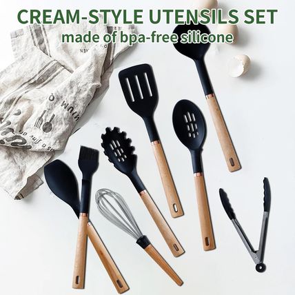 Silicone Cooking Utensils Set for Kitchen,446°F Heat Resistant 13 Pcs Non-Stick