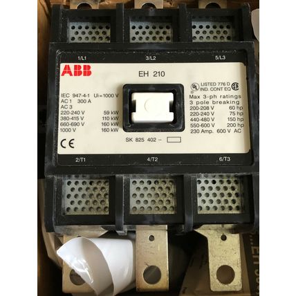 ABB EH 210,300A,ABB EH210C-*1 Contactor,SK 825 400-DB,ABB EH210C-Y,3P,210A,BP