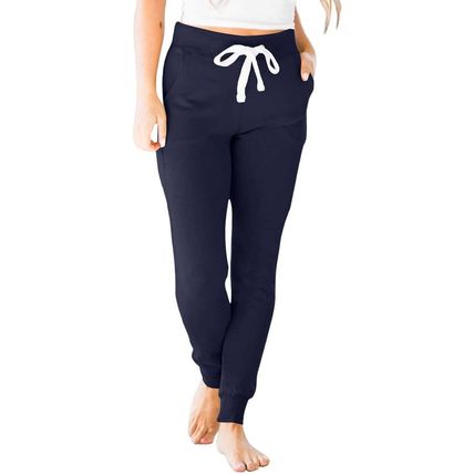 Navy Blue Drawstring Waist Pocketed Joggers