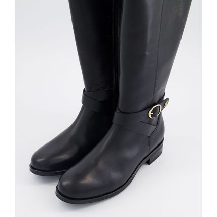 TOMMY HILFIGER Leather Belt Knee High Boots - NEW