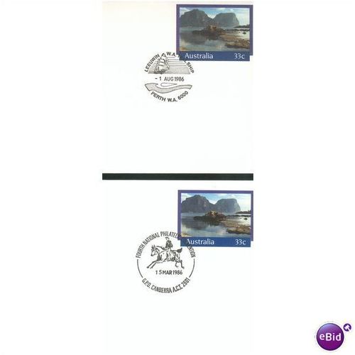 Australia 1985-86 - SHS 33c pre-paid covers x 8