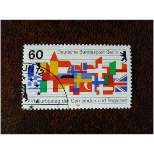 Germany West Berlin 1986 16th European Communities Day used stamp SGB720 flags
