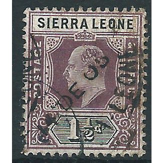 Sierra Leone 1905 SG88 1 1/2d Dull Purple & Blue Good/Fine Used . . ..