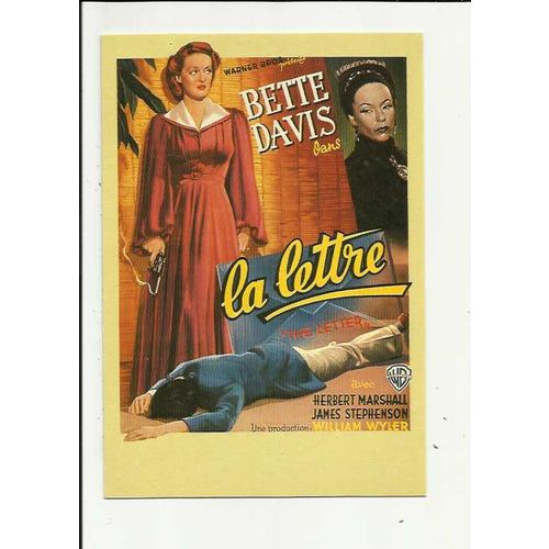 THE LETTER Bette Davis Poster Art Postcard by Zreik (50)