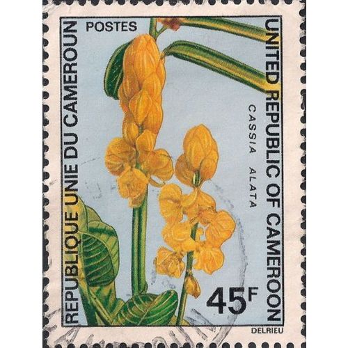 CAMEROON, FLOWERS, Cassia Alata, blue 1972, 45F