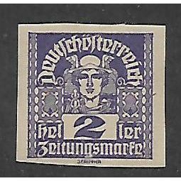 AUSTRIA 1920 MERCURY 2H VIOLET IMPERF SG N365 M MINT