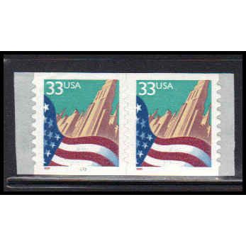 3281c 33c U.S. Flag Over City Fine MNH CNP Left 3433 PA2067