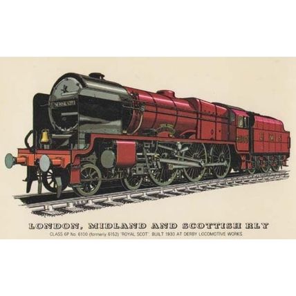 London Midland & Scottish Railway Royal Scot Class 6P Derby Locomotive Postcard