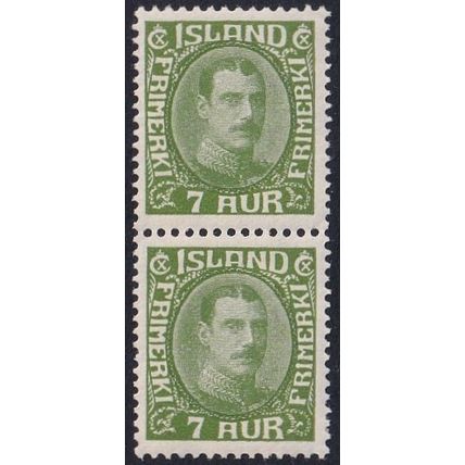 Iceland 1934 SG 186 UMM - Vertical pair (D-505 (9))