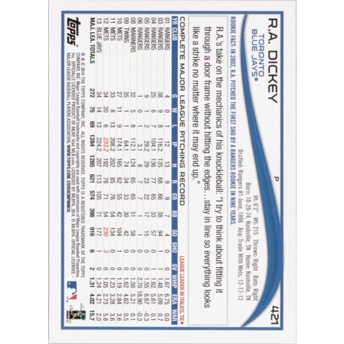 2014 Topps R A Dickey