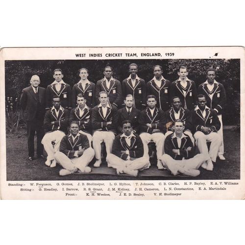 Real Photo The West Indies Cricket Team England 1939 Sporting Postcard (SP1165)