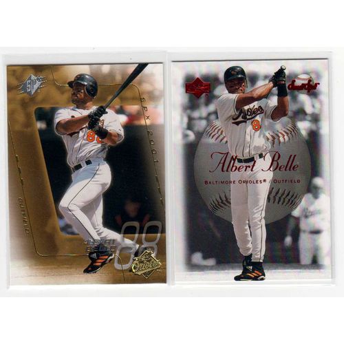 TWO 2001 Upper Deck Albert Belle cards SPX #18, Sweet Spot #14