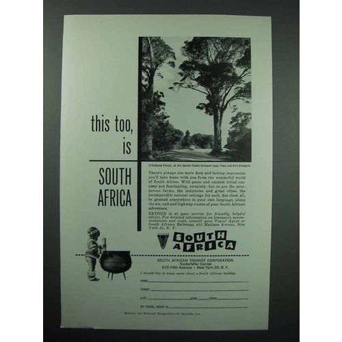 1958 South Africa Tourism Ad - Tzitzikama Forest