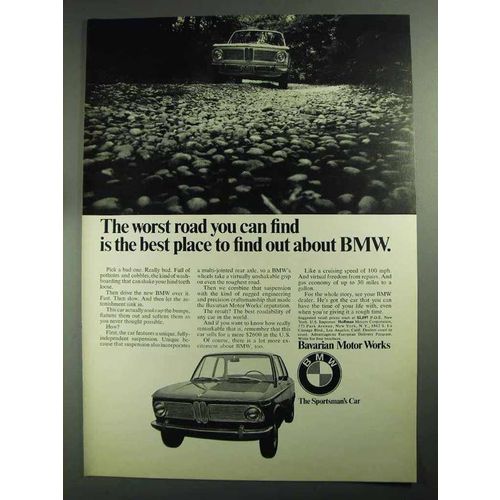 1968 BMW Car Ad - The Worst Road You Can Find