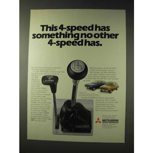 1979 Mitsubishi Car Ad - Something No Other 4-Speed Has