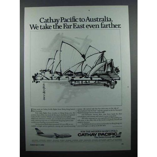 1984 Cathay Pacific Ad - Australia Even Farther