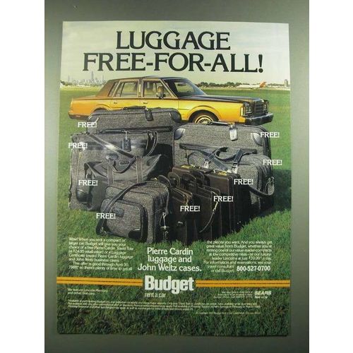 1988 Budget Rent a Car Ad - Pierre Cardin Luggage and John Weitz Cases
