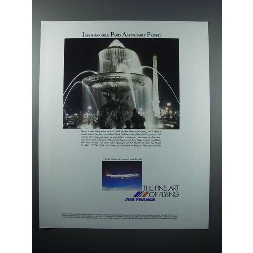 1988 Air France Ad - Incomparable Paris