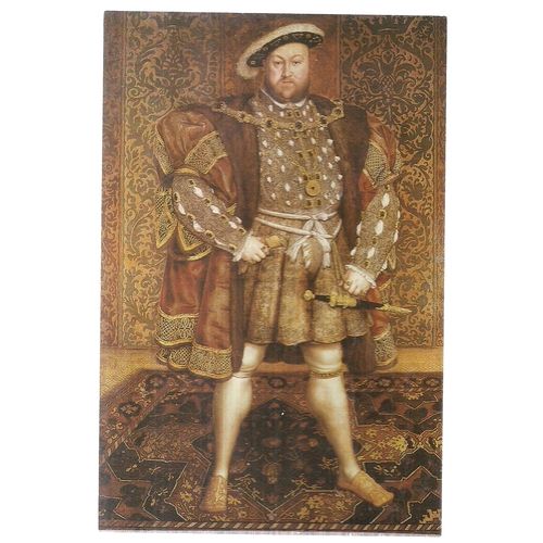 HENRY Vlll painting by Holbein in Belvoir Castle, Grantham unused postcard 1987