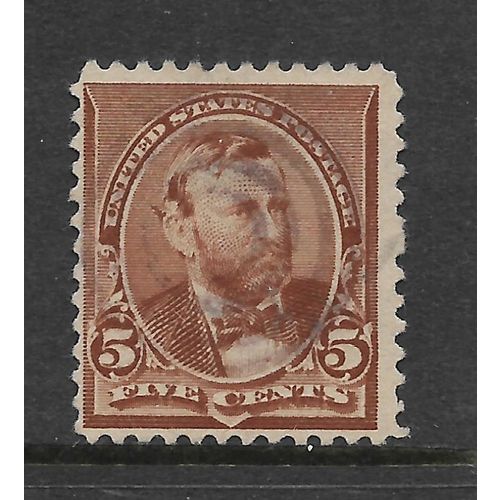 UNITED STATES AMERICA 1890 SG228 5c YELLOW BROWN GRANT FINE USED