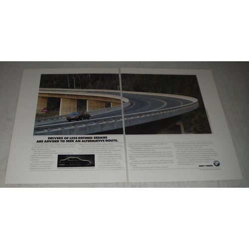 1990 BMW 7-Series Cars Ad - Drivers of less refined sedans are advised to seek