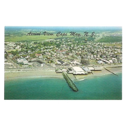 AERIAL VIEW, CAPE MAY, NEW JERSEY, USA unused vintage postcard =