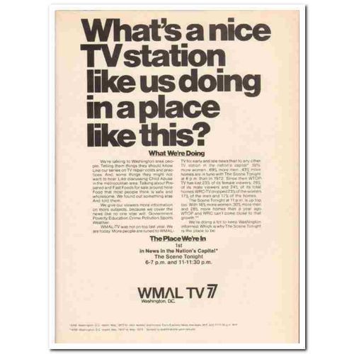 WMAL-TV 1973 Washington DC News nice TV station media vintage ad