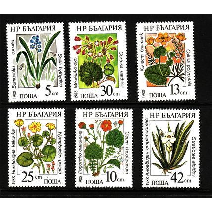 BULGARIA 1988 FLOWERS SG3848 / 3854 SET 6 VALS U/M MINT