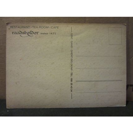 RAADSKELDER ANNO 1425 Gent unused postcard Belgium Restaurant, Cafe, Tearoom A =