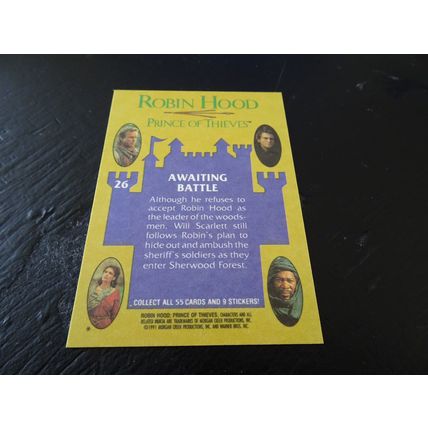 1991 Topps Robin Hood Prince of Thieves Card # 26 Awaiting Battle Near Mint (7)