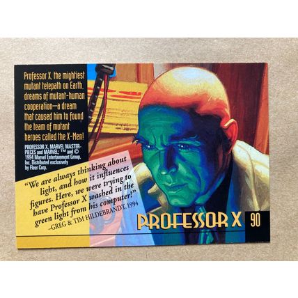 Marvel Masterpieces 1994 Base trading Card # 90 Professor X (B) Fleer